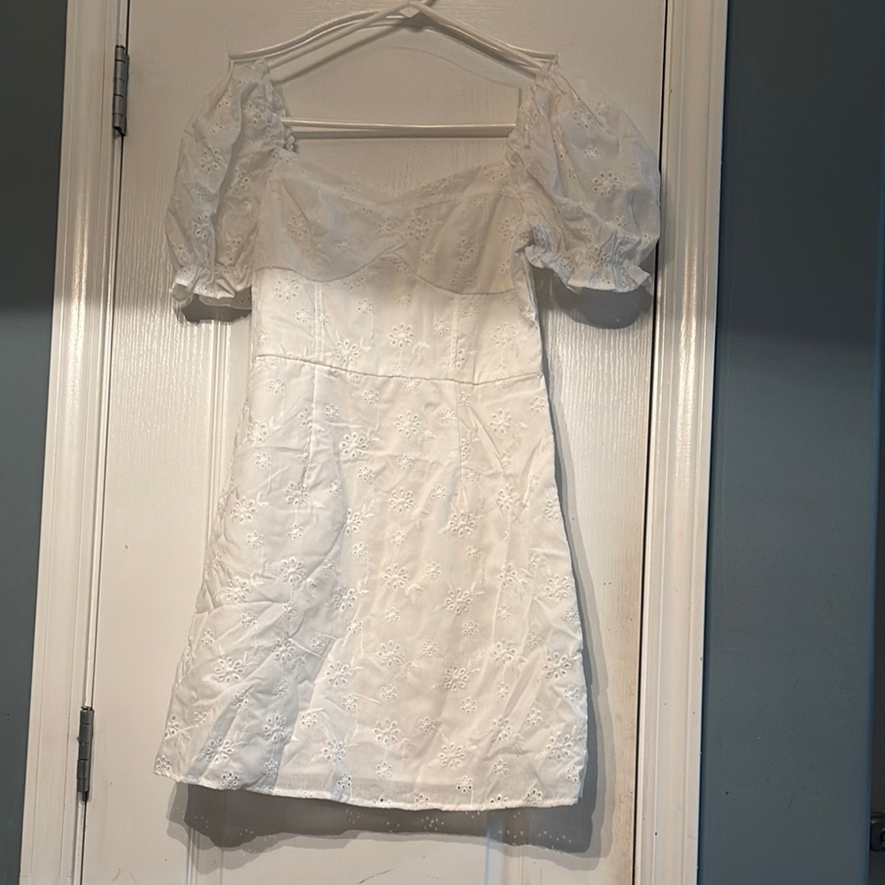 SHEIN White Lace Mini Dress Women’s Small Used